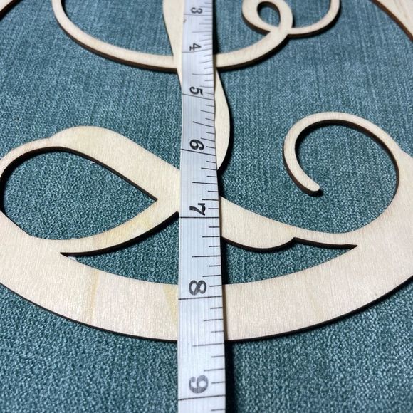 “L” Wooden Letter L, Wooden Monogram Wall Hanging, Wooden Letters, Cursive NWT - Picture 3 of 4